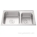 Lightweight Home Stainless Pressed Two Bowl Kitchen Sink